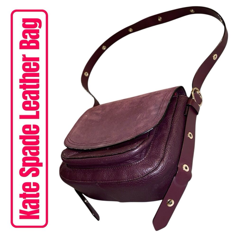 kate spade Plum Leather Crossbody Bag with Gold Hardware